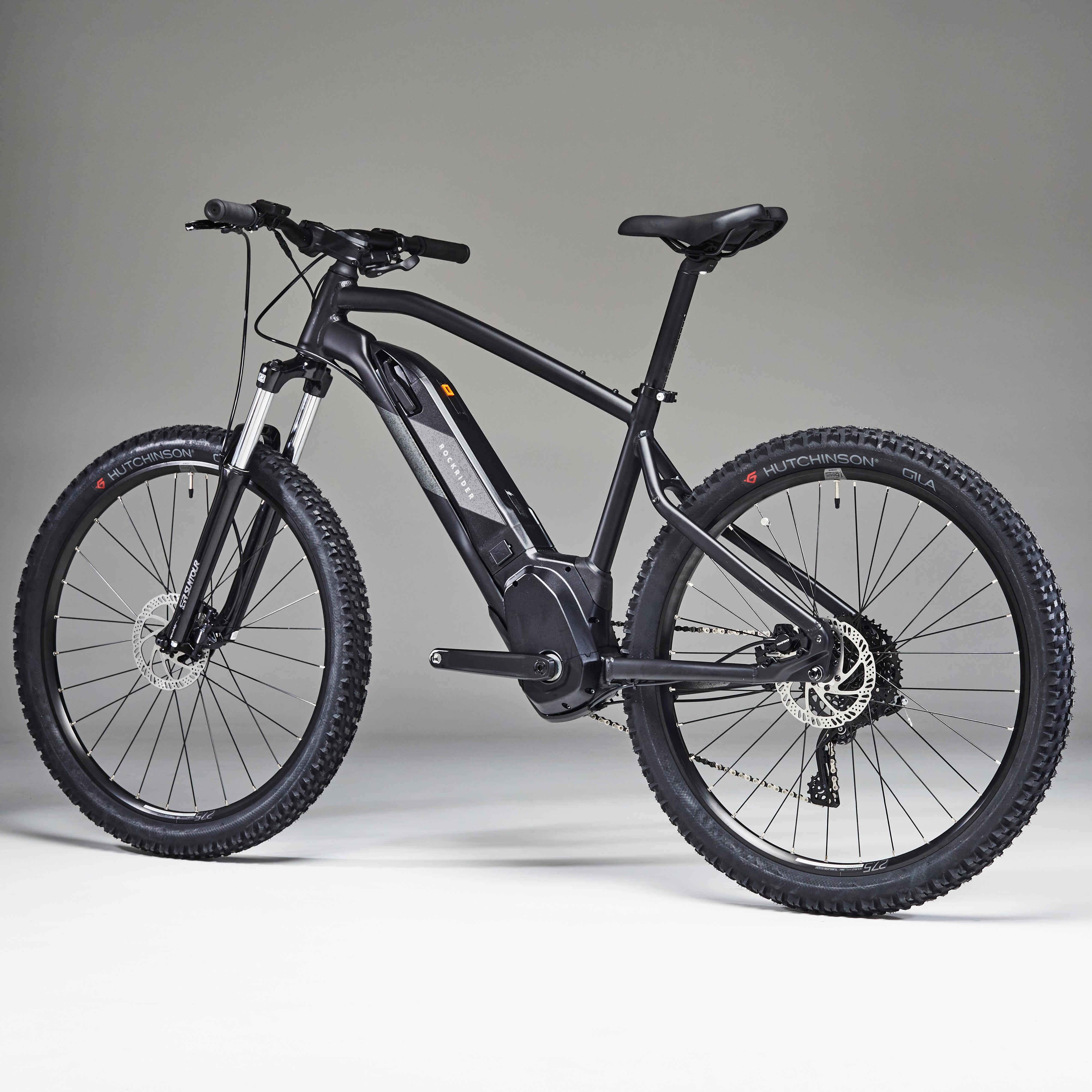 Velo VTT electrique semi rigide 27 5 E ST 500 NOIR Decathlon