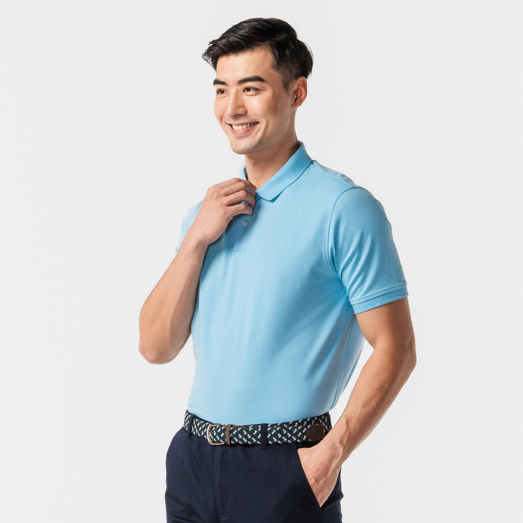 Men's golf cotton short-sleeved polo shirt - MW500 Forest green