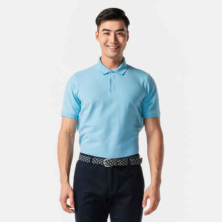 Men's golf cotton short-sleeved polo shirt - MW500 Sky blue