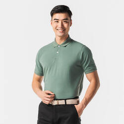 Men's golf cotton short-sleeved polo shirt - MW500 Green