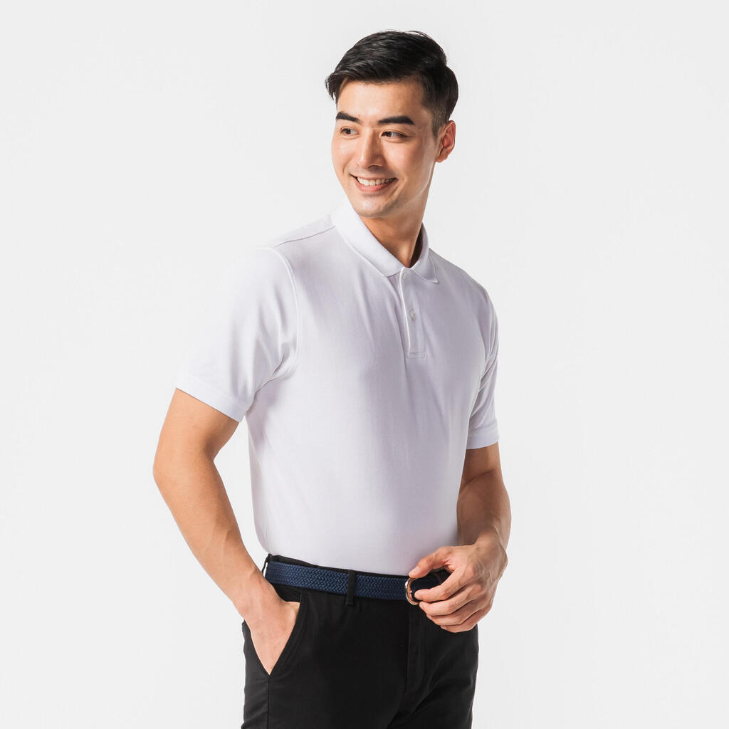 Golf cotton short sleeve polo shirt beige