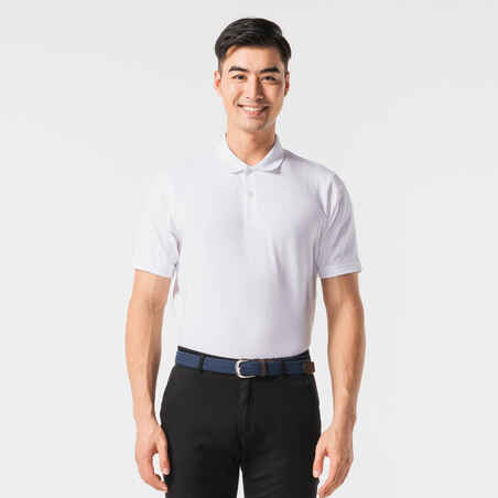 Men’s golf cotton short-sleeved polo shirt - MW500 White