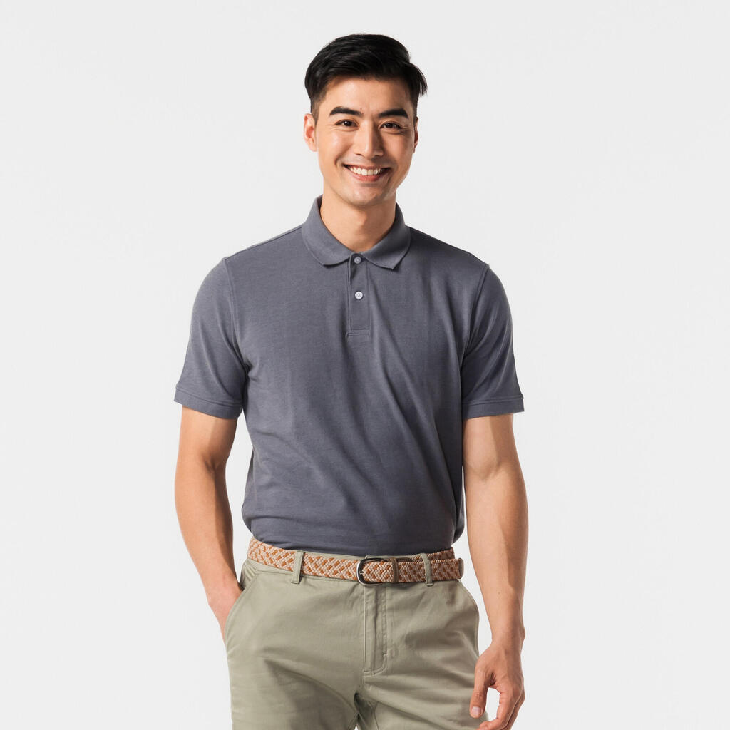 Polo de golf en coton polyester manches courtes Homme, MW500 rouge foncé