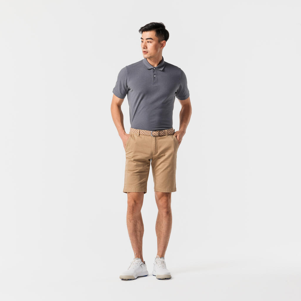 Polo de golf en coton polyester manches courtes Homme, MW500 rouge foncé