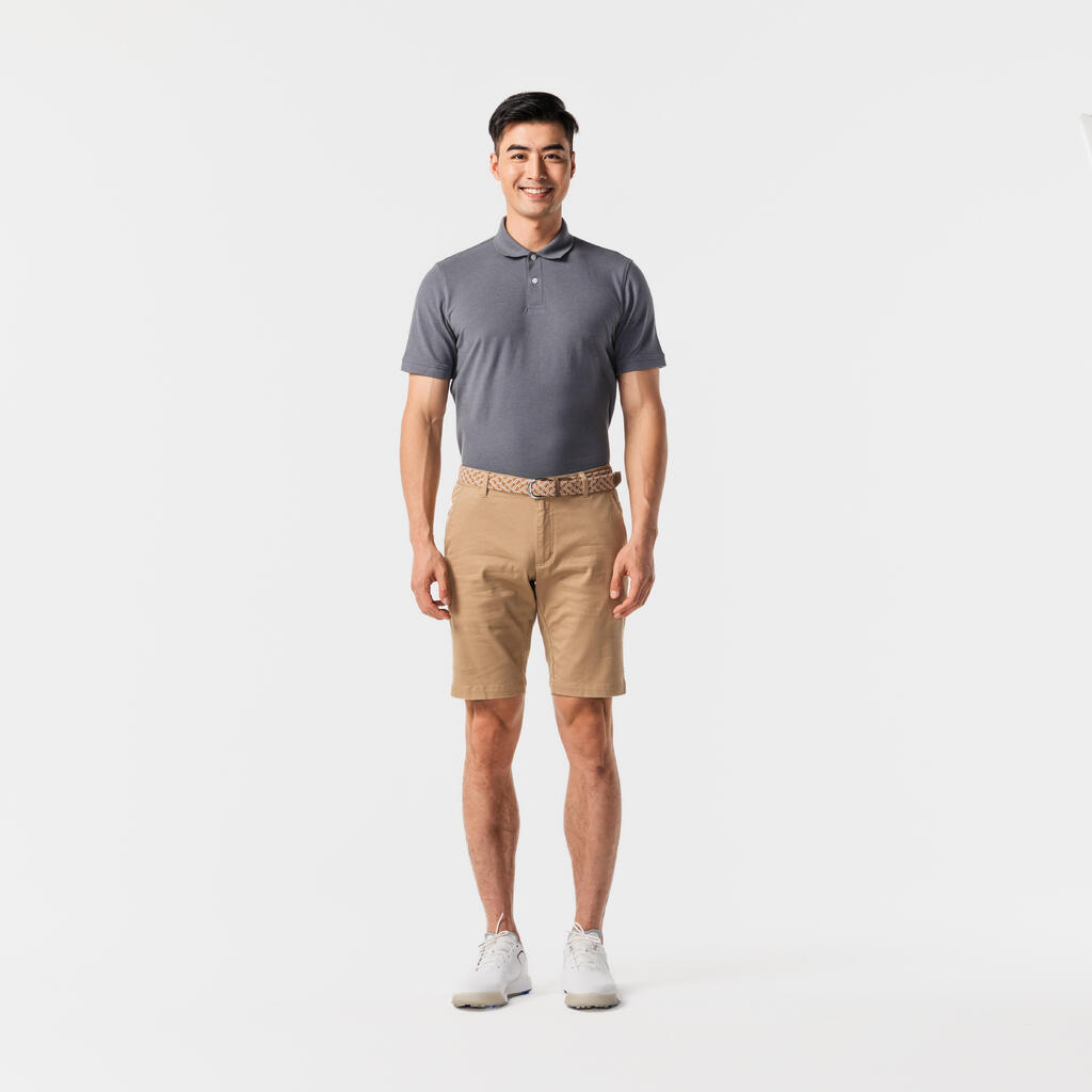 Polo de golf en coton polyester manches courtes Homme, MW500 rouge foncé