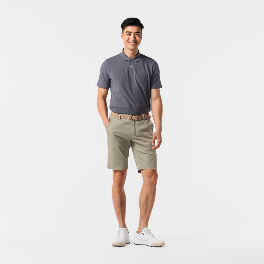 Polo de golf en coton manches courtes Homme - MW500 gris foncé
