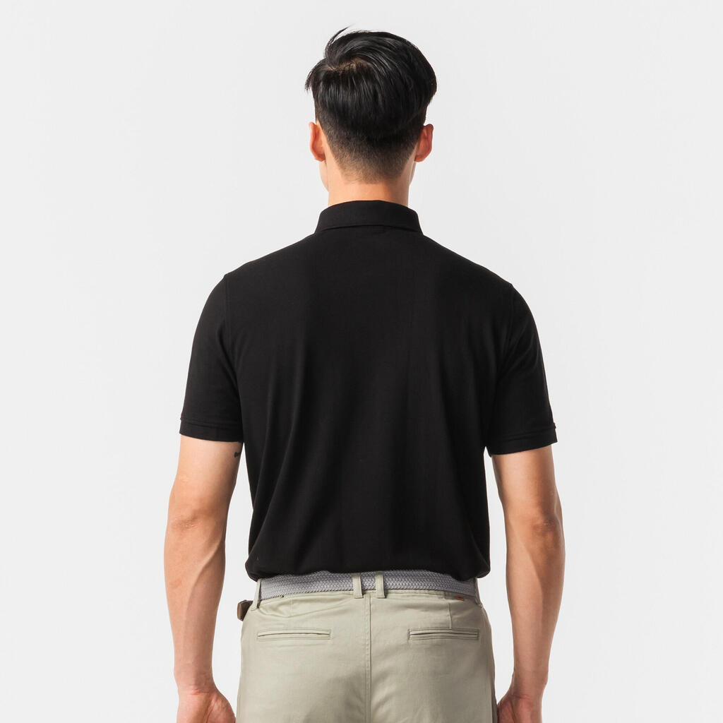 Men's golf cotton short-sleeved polo shirt - MW500 Forest green