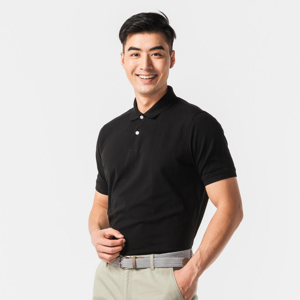 Men's golf cotton short-sleeved polo shirt - MW500 Forest green