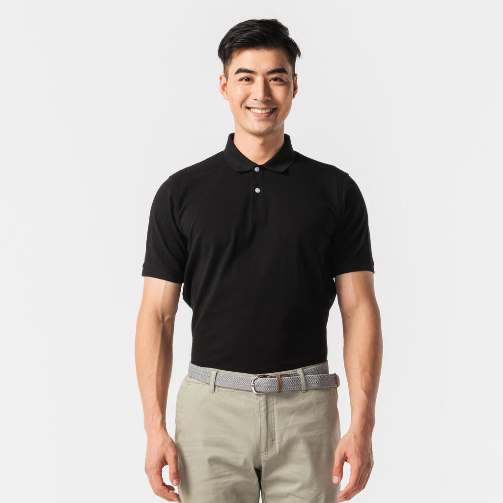 Men’s golf cotton short-sleeved polo shirt - MW500 Light grey