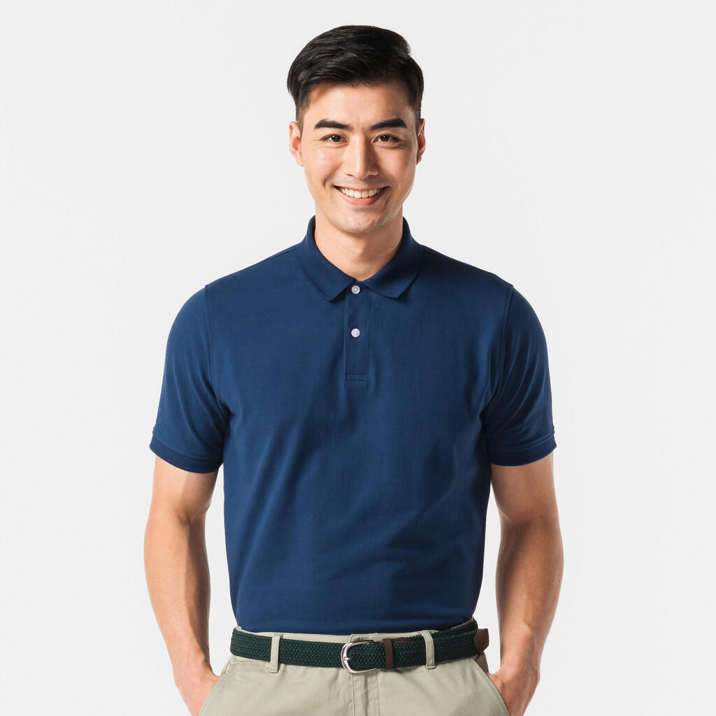 Men's golf cotton short-sleeved polo shirt - MW500 Forest green