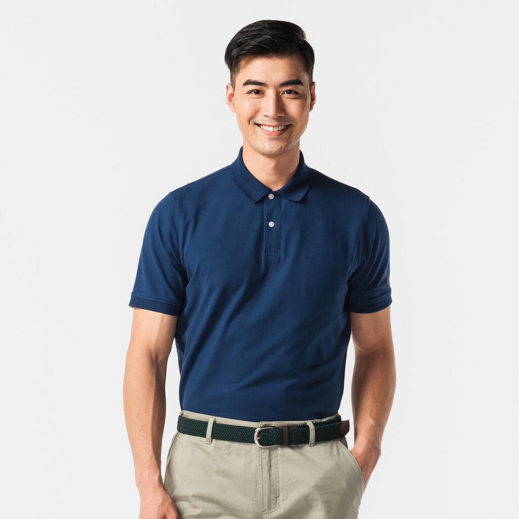 Men's golf cotton short-sleeved polo shirt - MW500 Forest green