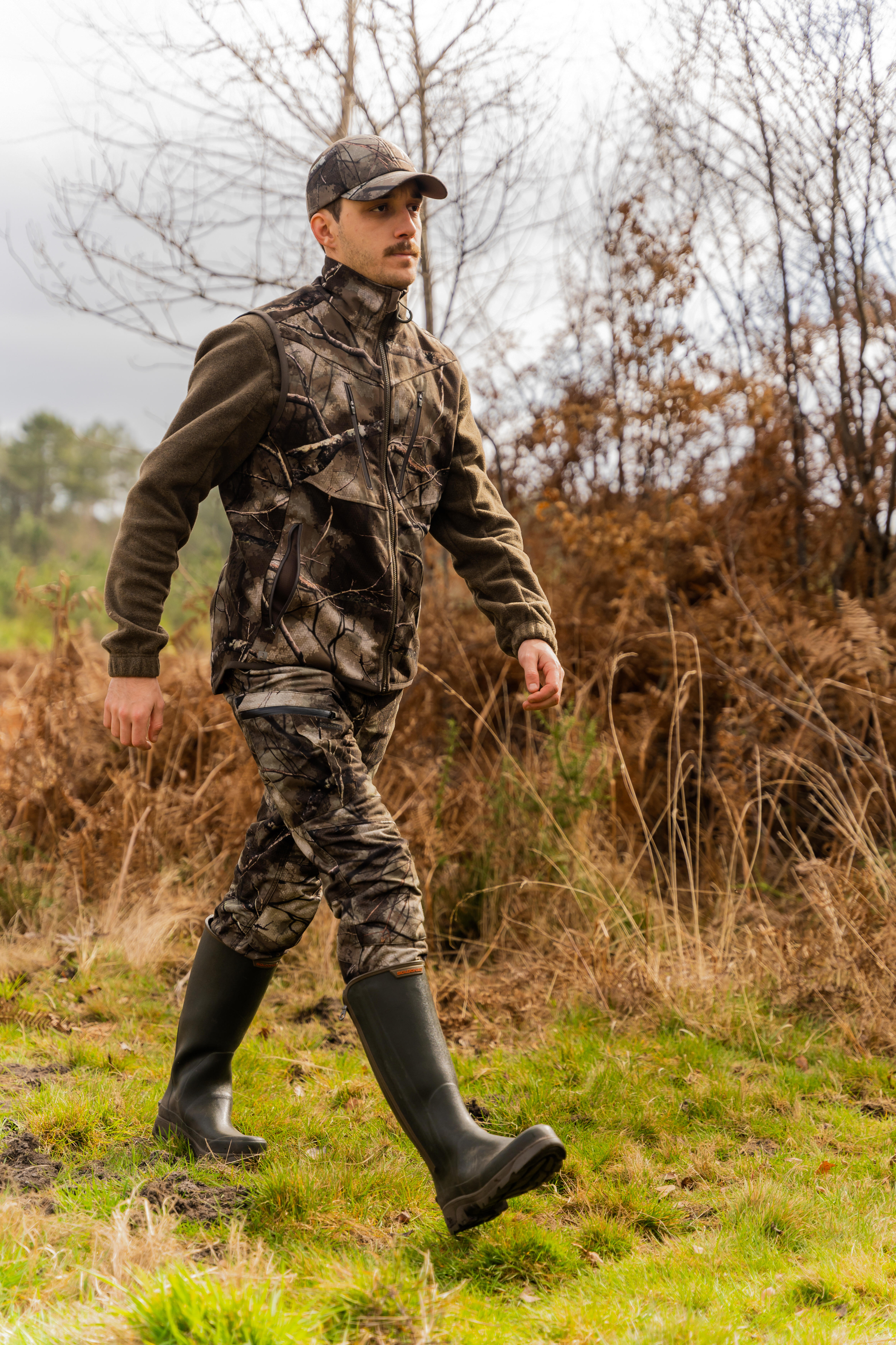 Hunting Warm Silent Pants - Treemetic 100 - Camouflage - Solognac