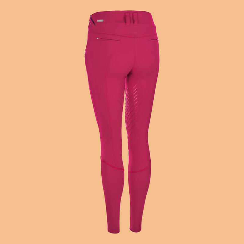 Pantalón Equitación Classic 900 Mujer Rosa Cardenal Agarre