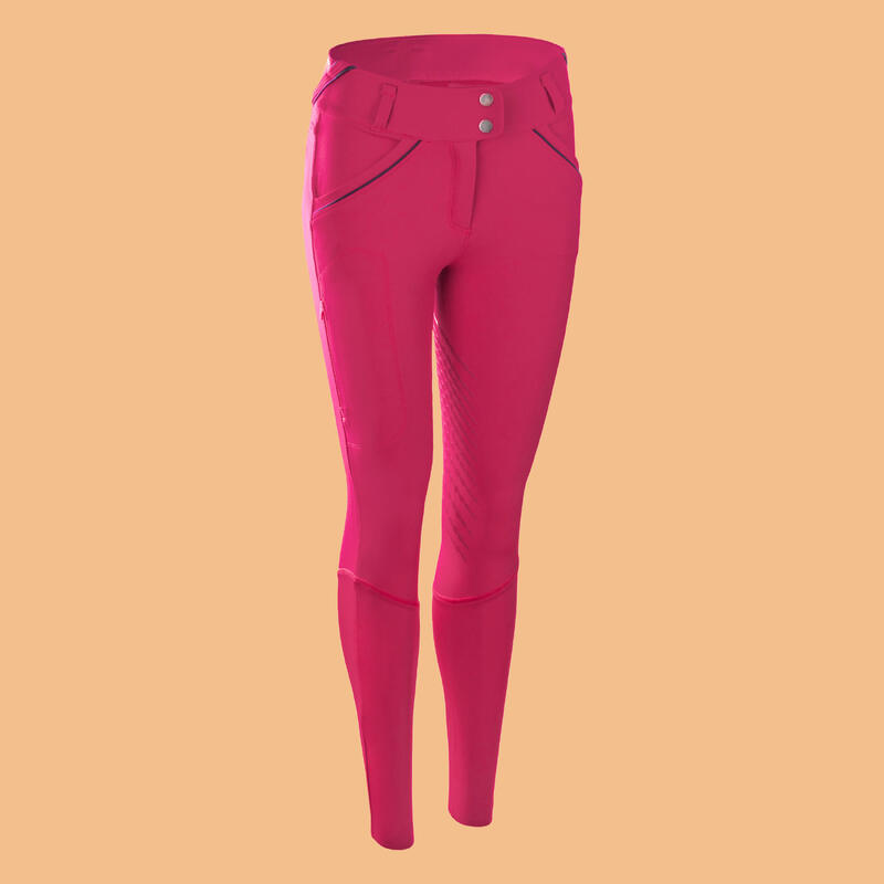 Pantalon 900 echitație roz damă 