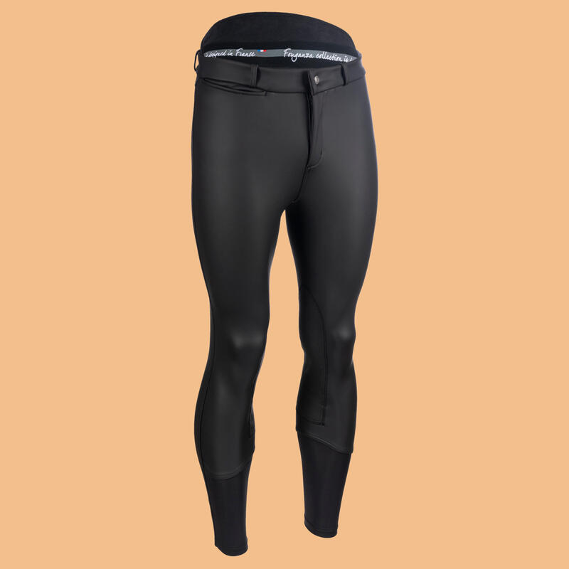 Pantalón equitación Kipwarm cálido/impermeable Hombre Fouganza negro