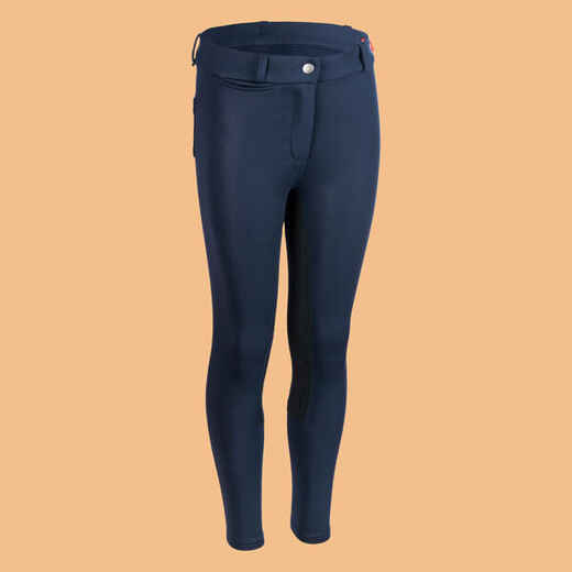 
      Kids' Warm Full Seat Horse Riding Jodhpurs 180 - Navy
  