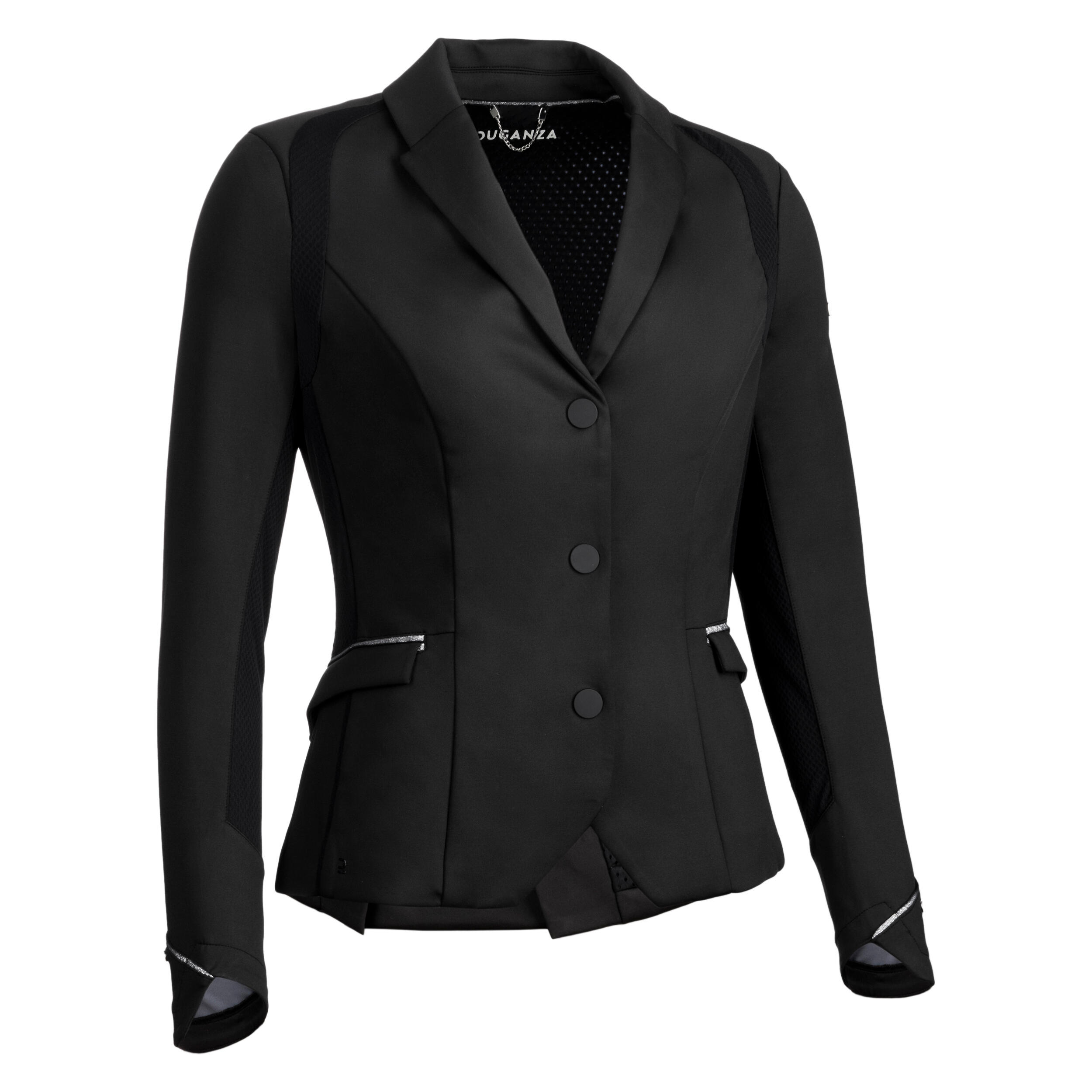 Giacca concorso equitazione donna 900 nera 12/12