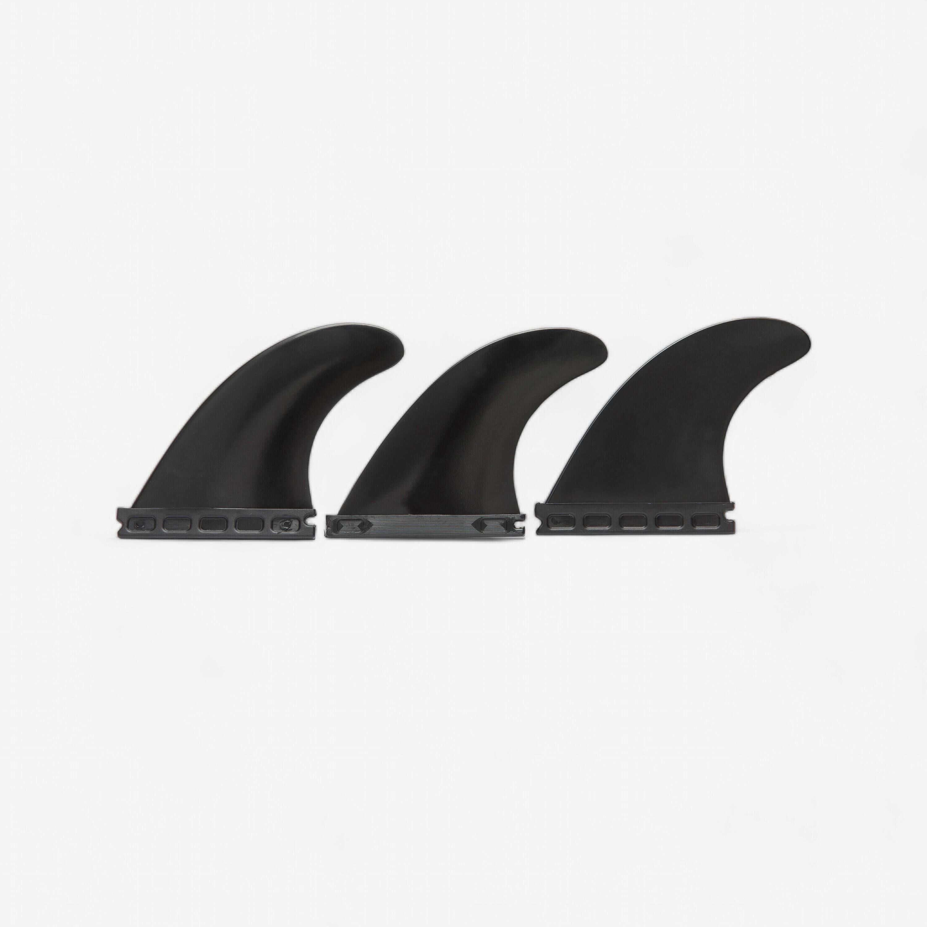 SURFSYSTEM 3 black fins compatible with FUTURES fin boxes