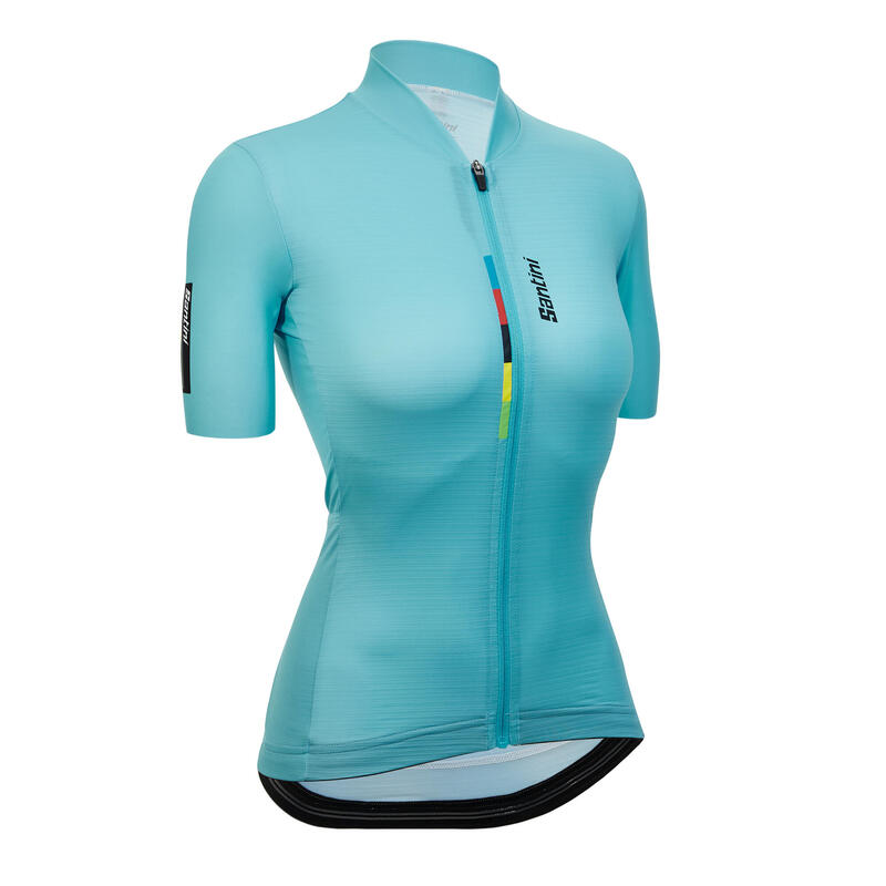 Maglia Ciclismo Donna Santini Azzurra UCI Rainbow