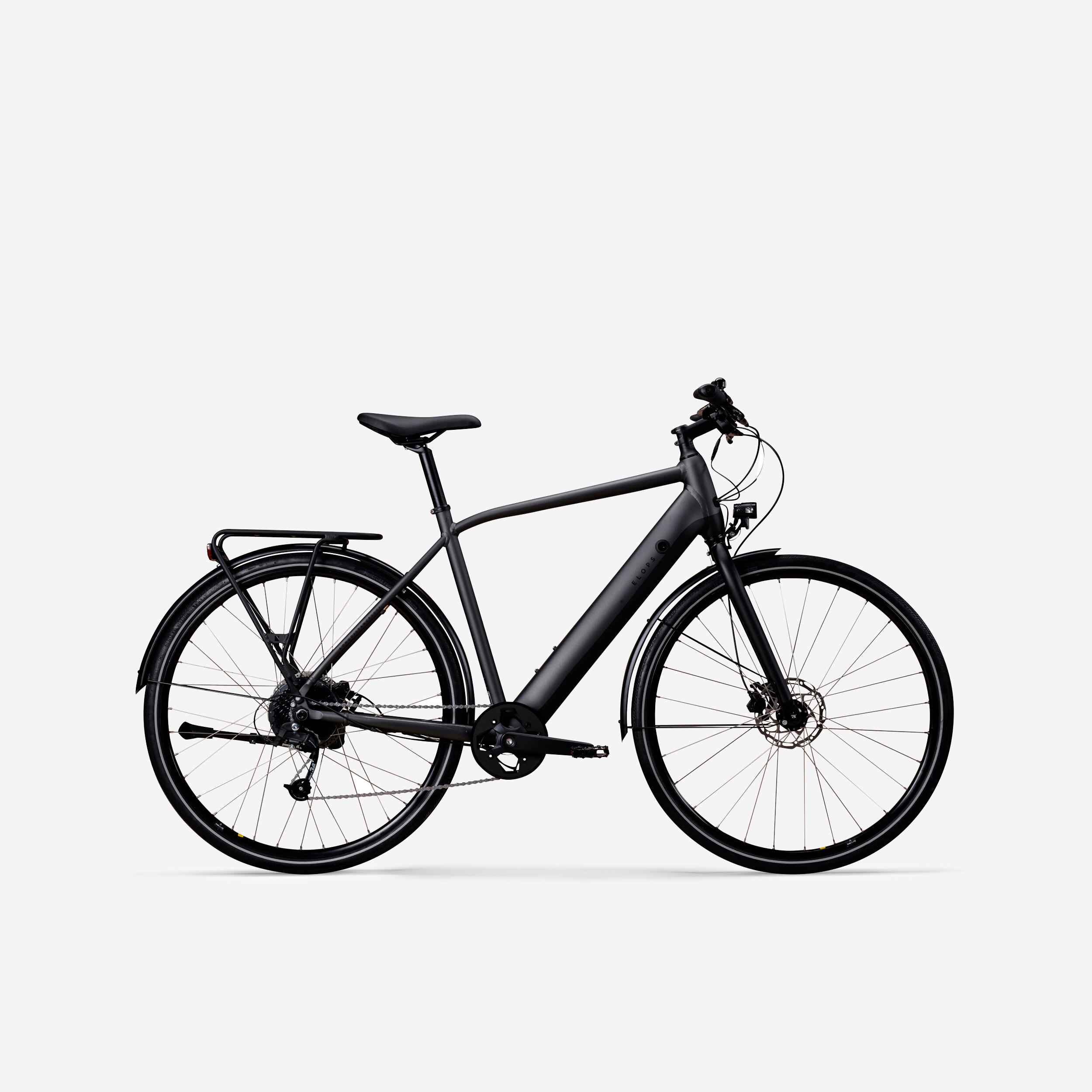 Elops - Velo Ville Longue Distance 500 Assistance Electrique Cadre Haut. - Vélo Ville Longue Distance - Velos Et Equipements Ville / Pliant - Gris-