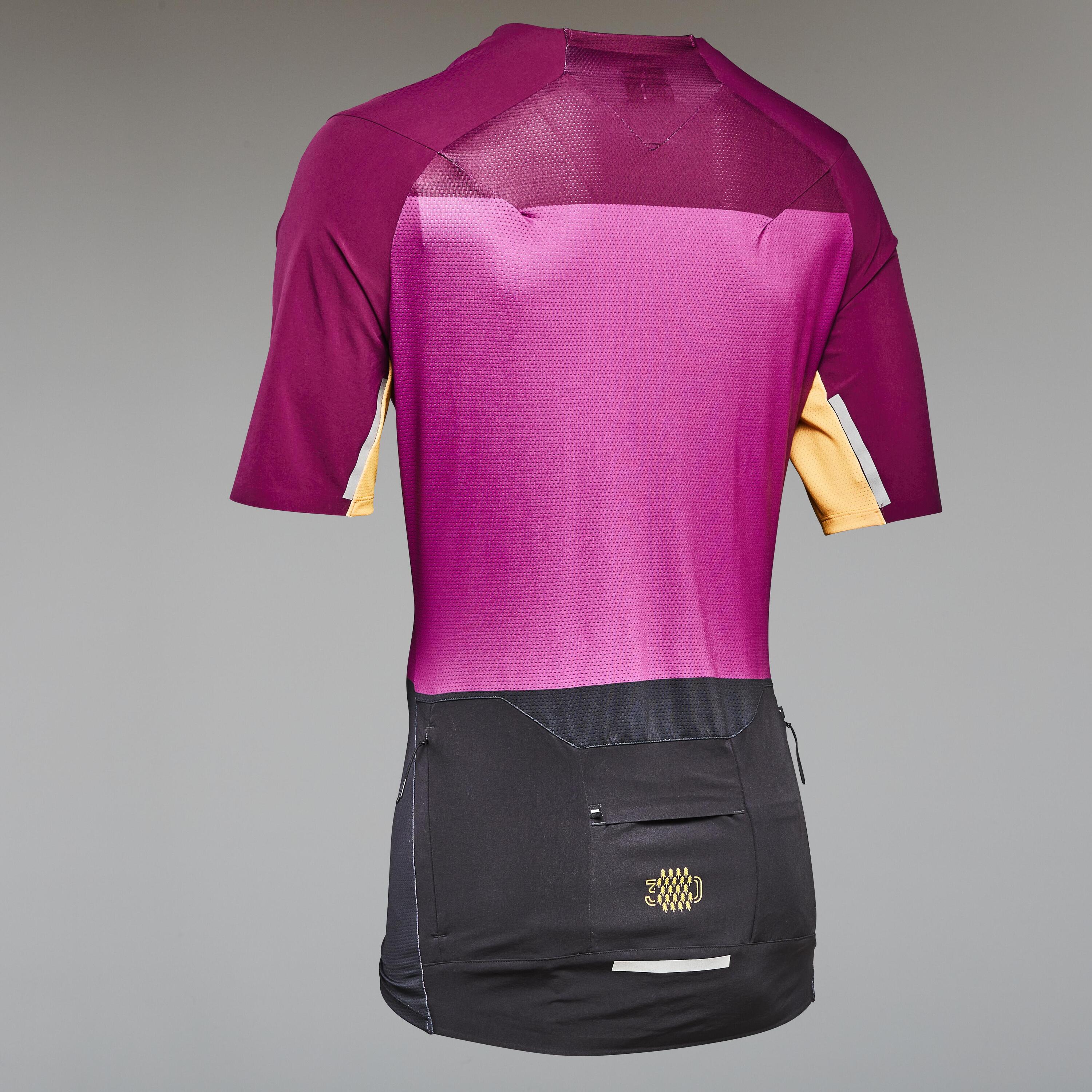 Short-Sleeved Mountain Biking Jersey EXPL 500 - Purple 10/12