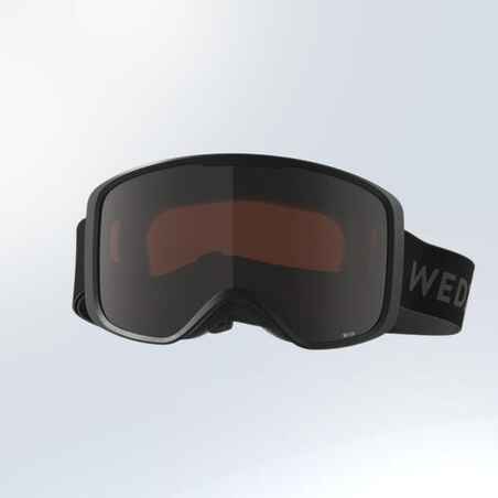 KIDS’ AND ADULTS’ SKIING AND SNOWBOARDING GOGGLES - G 100 S3 - BLACK