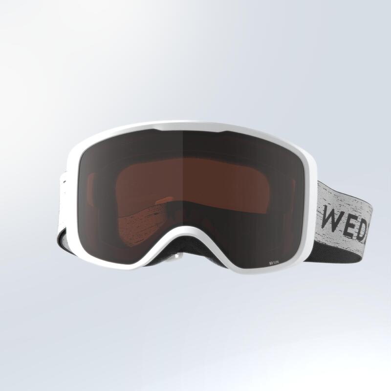 Maschera sci e snowboard adulto e bambino G 100 I - lente intercambiabile - bianca