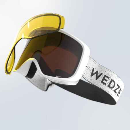 Benice-Gafas de esquí para niño y niña, lentes esféricas grandes para  Snowboard, Uv400, antivaho