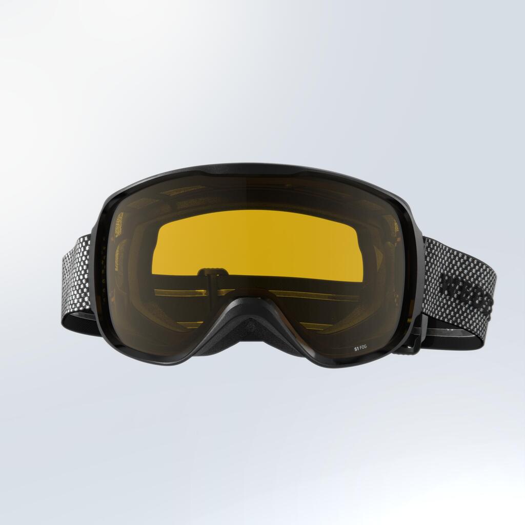 KIDS’ AND ADULT SKIING AND SNOWBOARDING GOGGLES ALL WEATHER - G 500 I - GREY