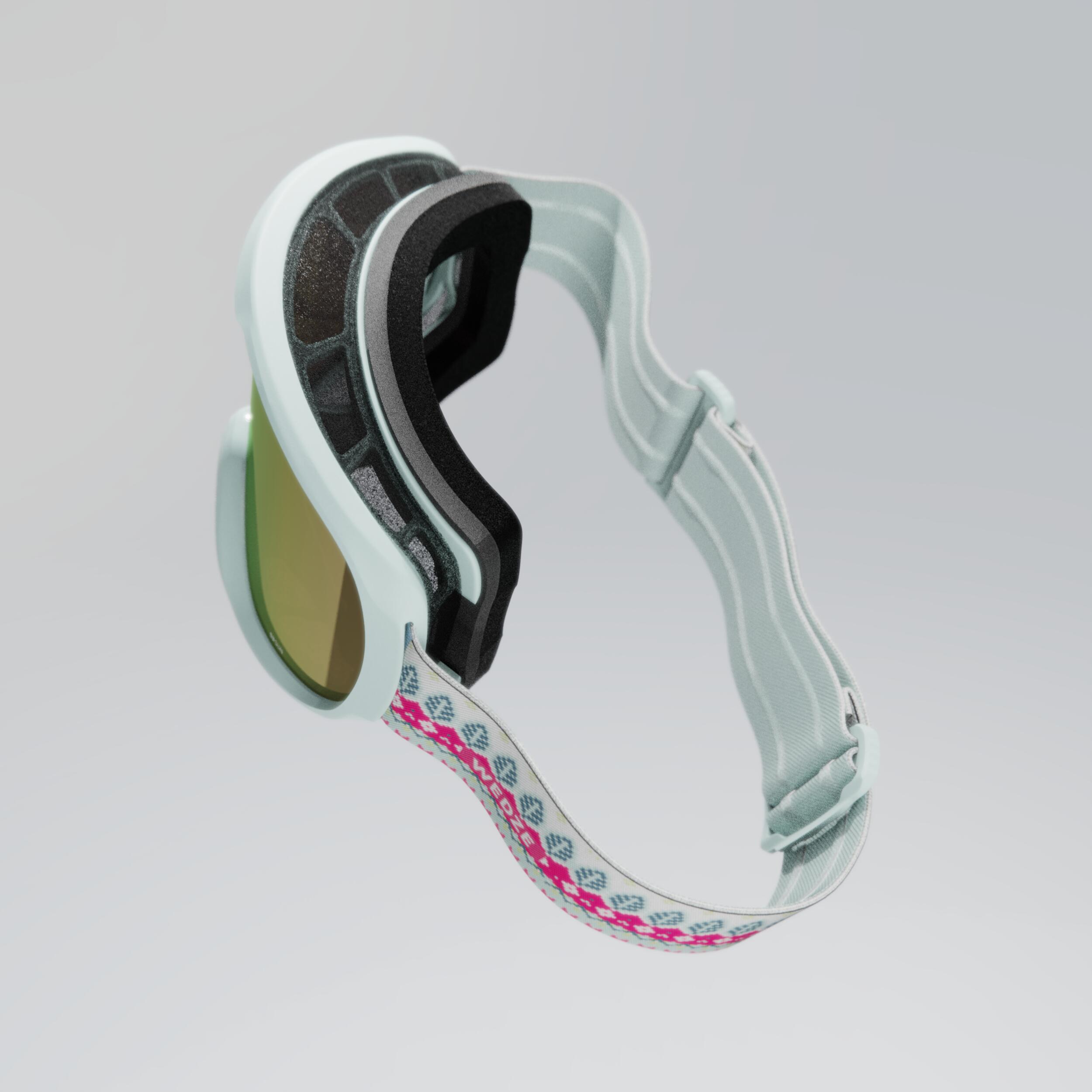 JUNIOR ADULT SKI AND SNOWBOARD GOOD WEATHER GOGGLES - G 500 S3 - JACQUARD