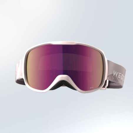 KIDS AND ADULT SKIING AND SNOWBOARDING GOGGLES GOOD WEATHER - G 500 S3 - PINK