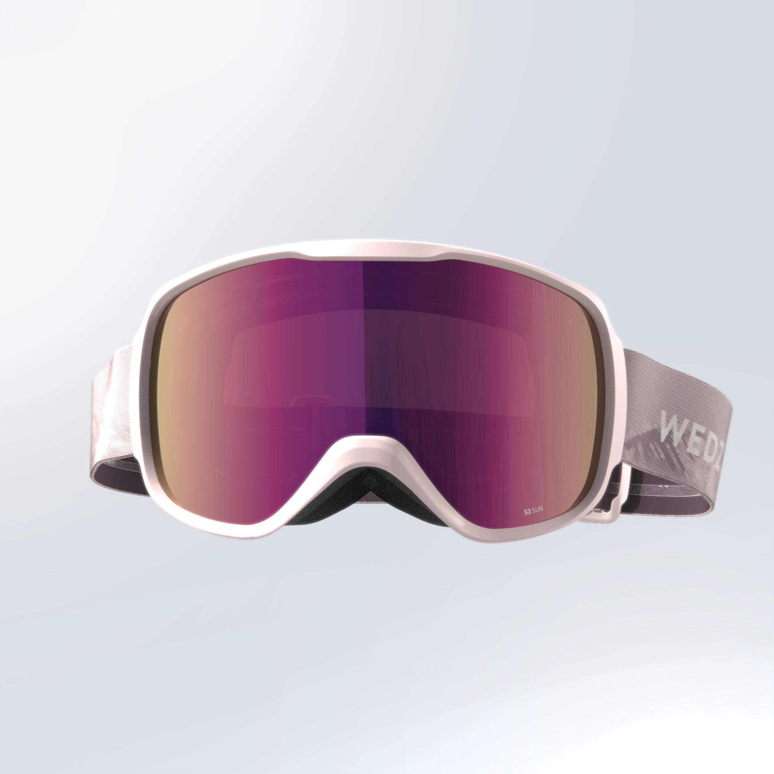WEDZE Lyžiarske/snowboardové okuliare G 500 S3 do jasného počasia ružové L · záber 3