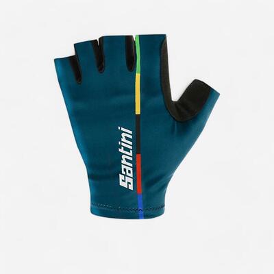Guanti Ciclismo Santini Estivi Teal Blu