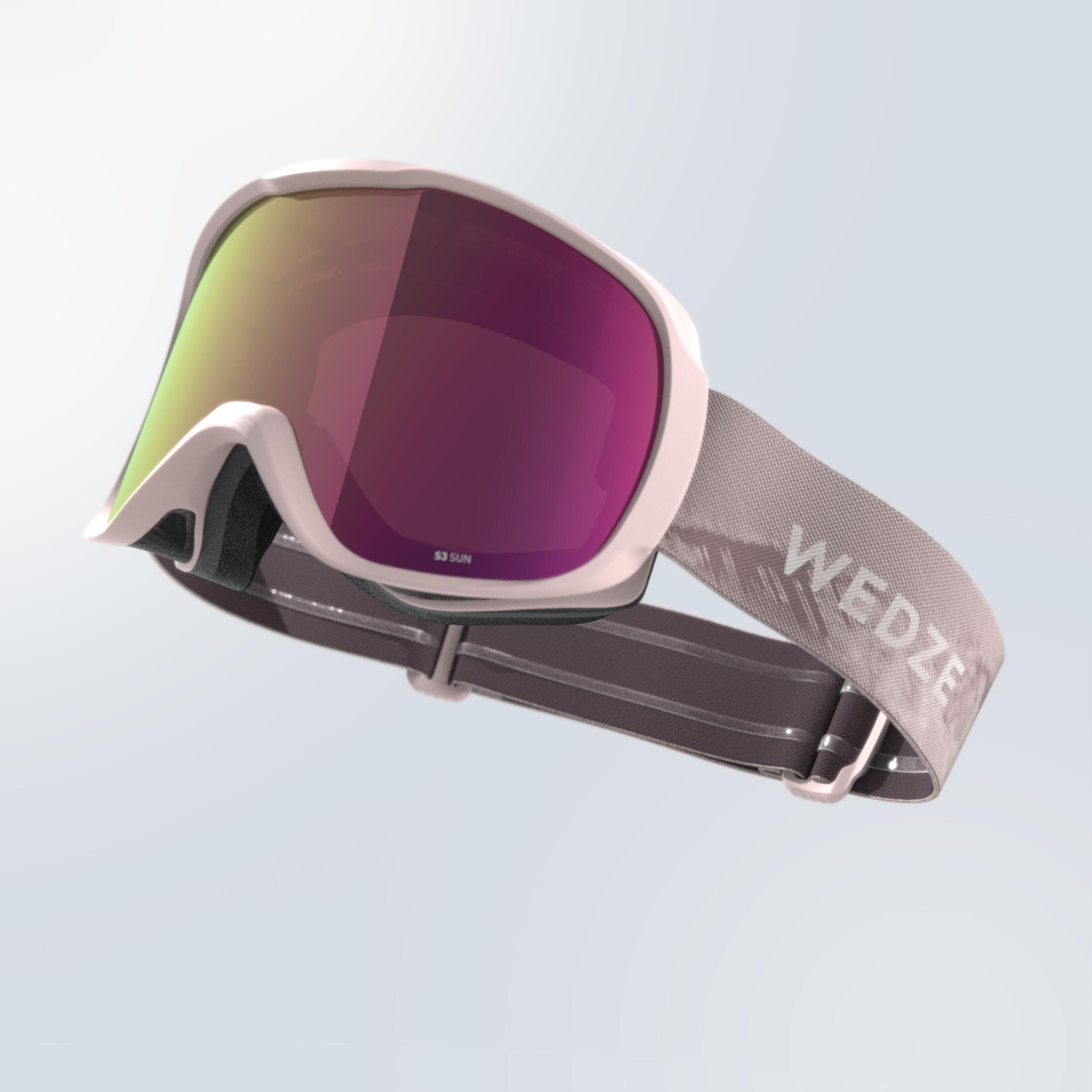 Ochelari schi/snowboard G 500 S3 Vreme Frumoasă Roz Copii/Adulți La Oferta Online decathlon imagine La Oferta Online