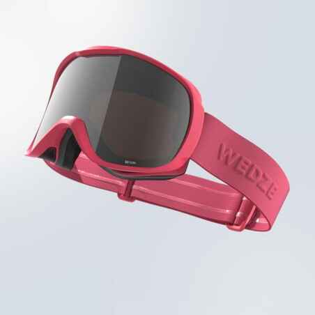 KIDS AND ADULT SKIING AND SNOWBOARDING GOOD WEATHER GOGGLES G 500 S3 NEON PINK