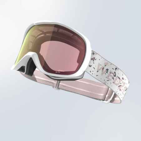 KIDS’ AND ADULTS’ SKIING AND SNOWBOARDING GOGGLES - G 500 S1 - WHITE