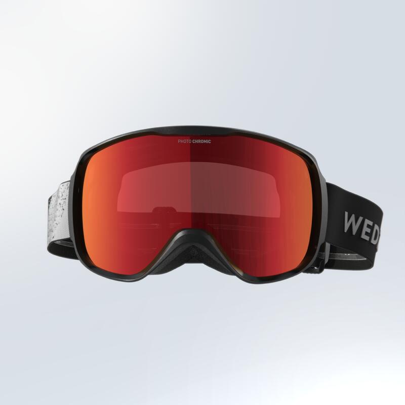 Ski- en snowboardbril voor volwassenen en kinderen G500 fotochromatisch alle weertypes zwart