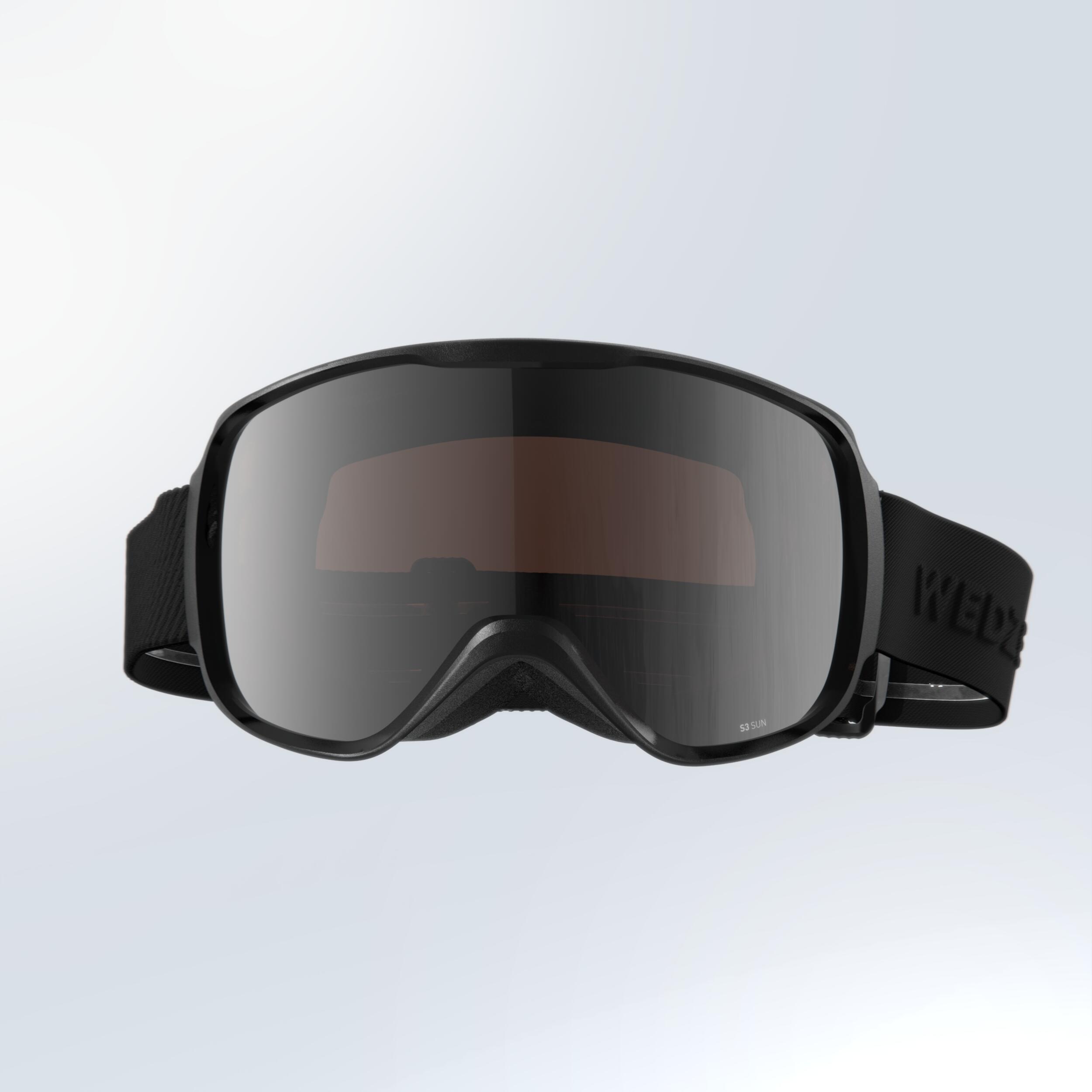 KIDS’ AND ADULT SKIING AND SNOWBOARDING GOGGLES GOOD WEATHER - G 500 S3 - BLACK 4/7