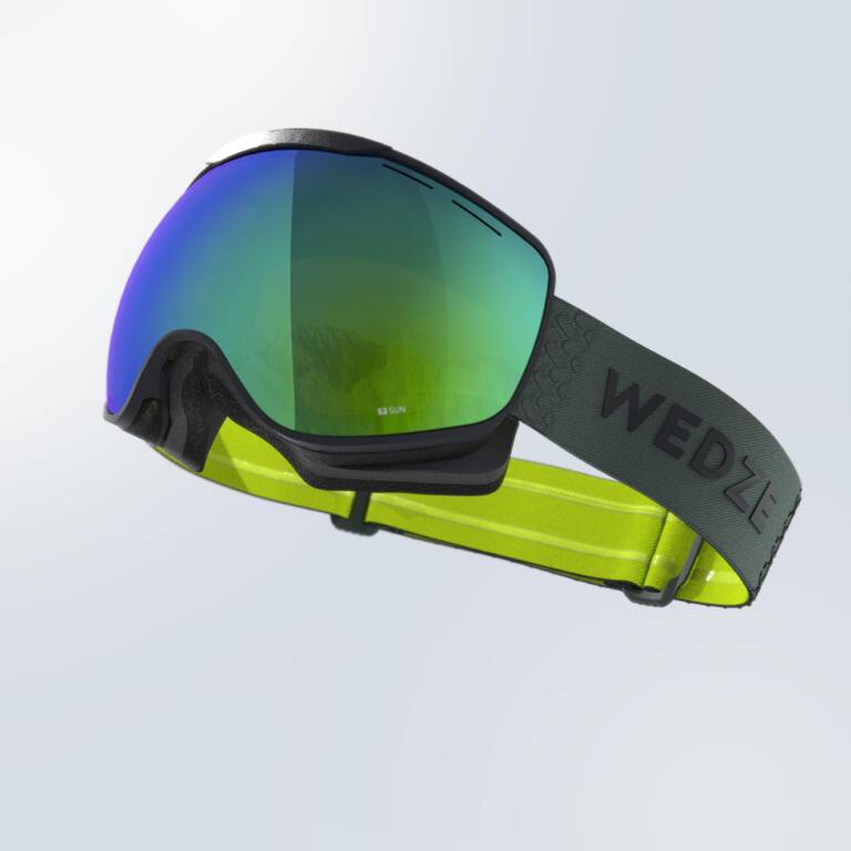 KIDS’ AND ADULTS’ GOOD WEATHER SKIING AND SNOWBOARDING GOGGLES - G 900 S3 - GREEN