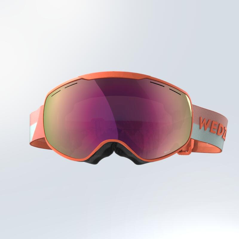 MASQUE DE SKI ET DE SNOWBOARD BEAU TEMPS ENFANT ET ADULTE - G 900 S3 - ROSE