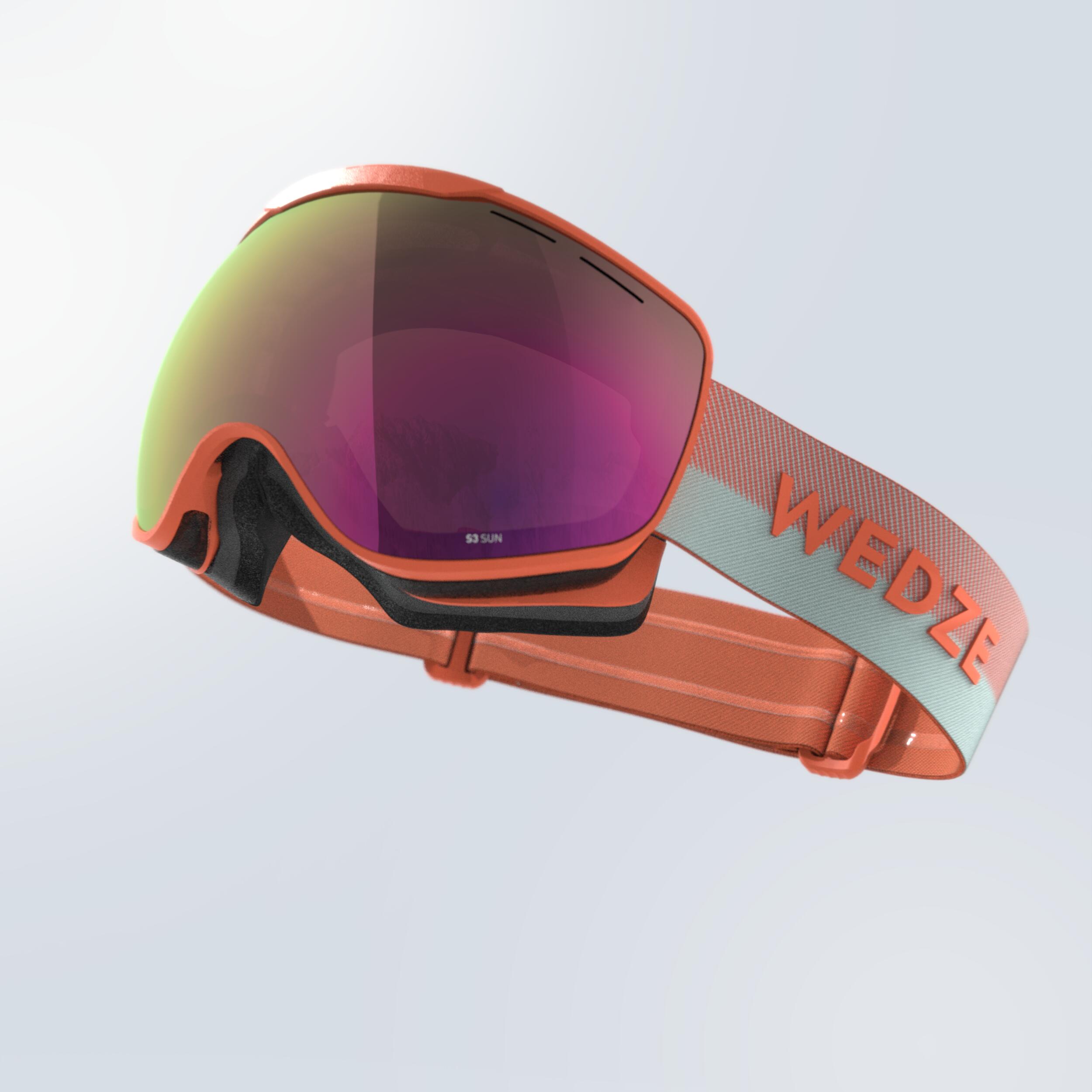 Ochelari Schi/Snowboard G 900 S3 Vreme Frumoasă Roz Copii/Adulți WEDZE decathlon.ro
