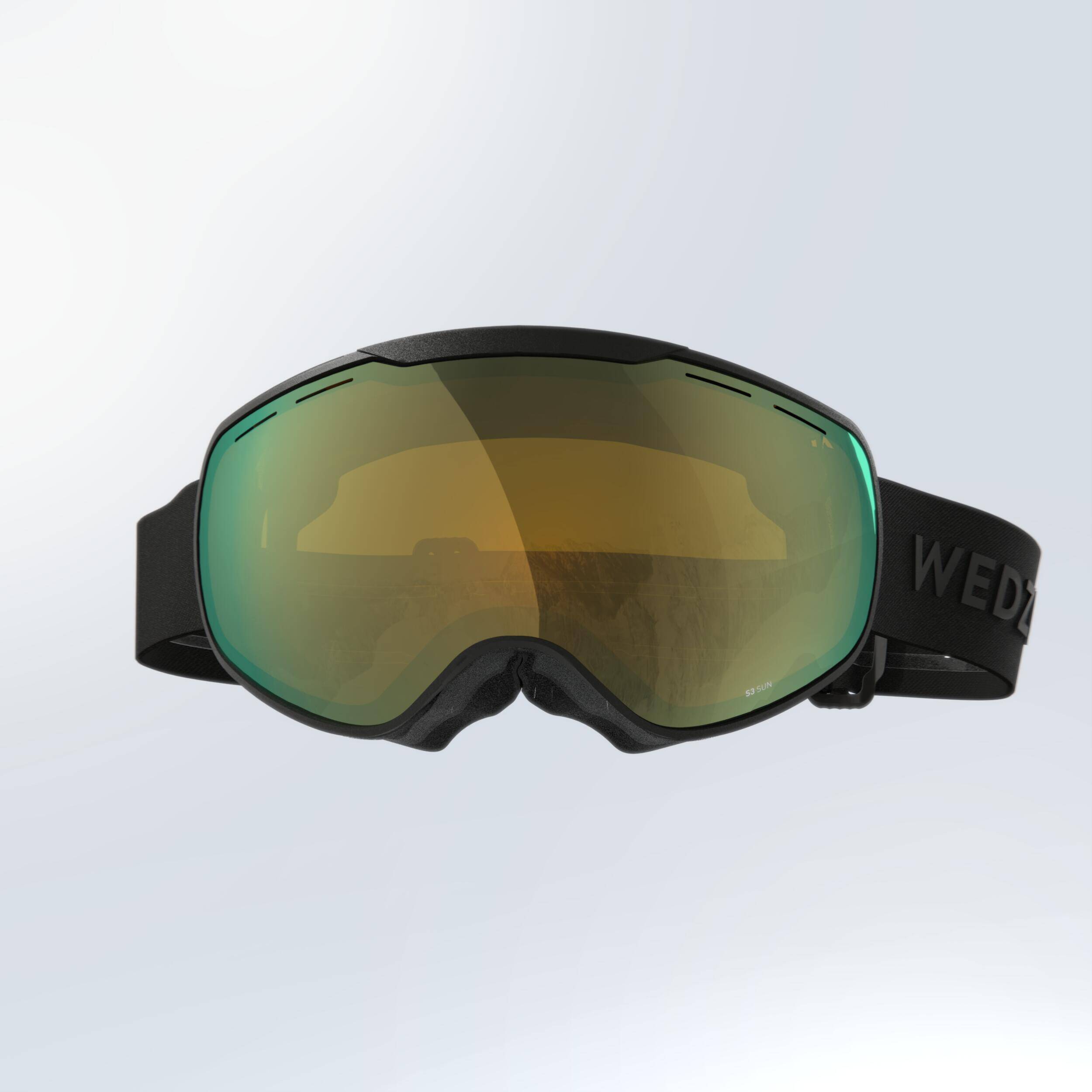 KIDS’ AND ADULT SKIING AND SNOWBOARDING GOGGLES GOOD WEATHER - G 900 S3 - BLACK -  2