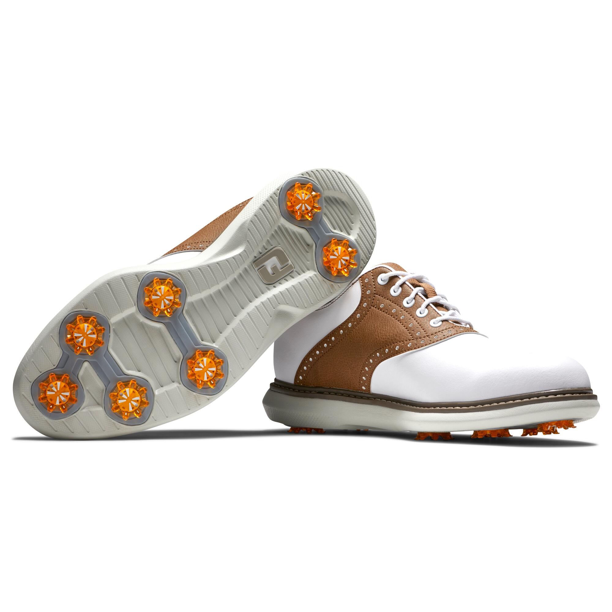 Golfschoenen voor heren Tradition wit bruin