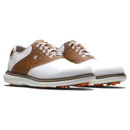 Ανδρικά παπούτσια γκολφ Footjoy Tradition - Λευκό & Καφέ