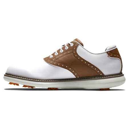 MEN'S GOLF SHOES FOOTJOY - TRADITION WHITE AND BROWN - Decathlon