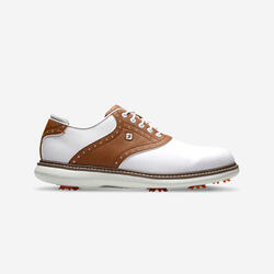 Chaussures de golf avec crampons homme Footjoy Traditions, blanc & marron