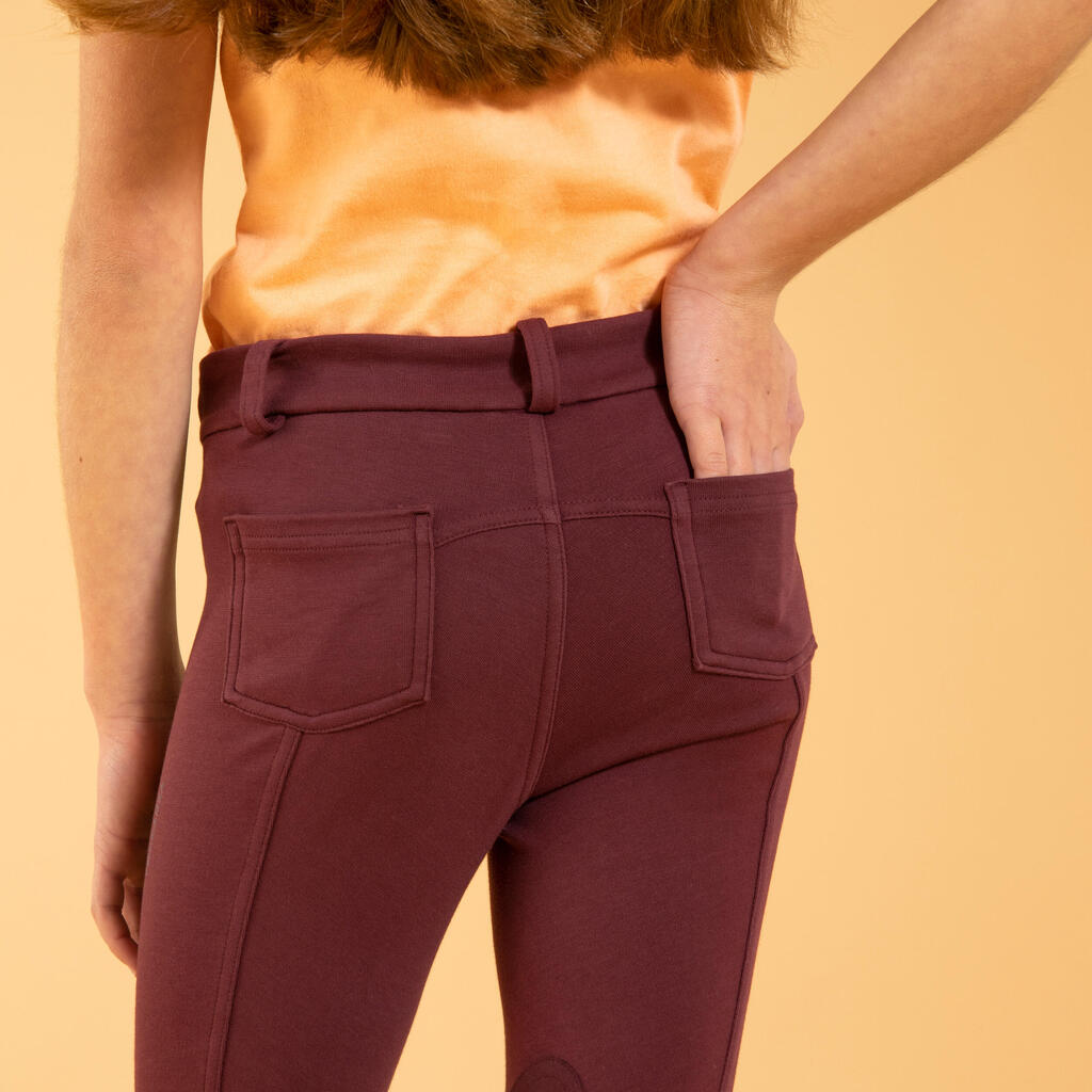 PANTALONE ZA JAHANJE SA OJAČANJIMA 140 DEČJE BRAON