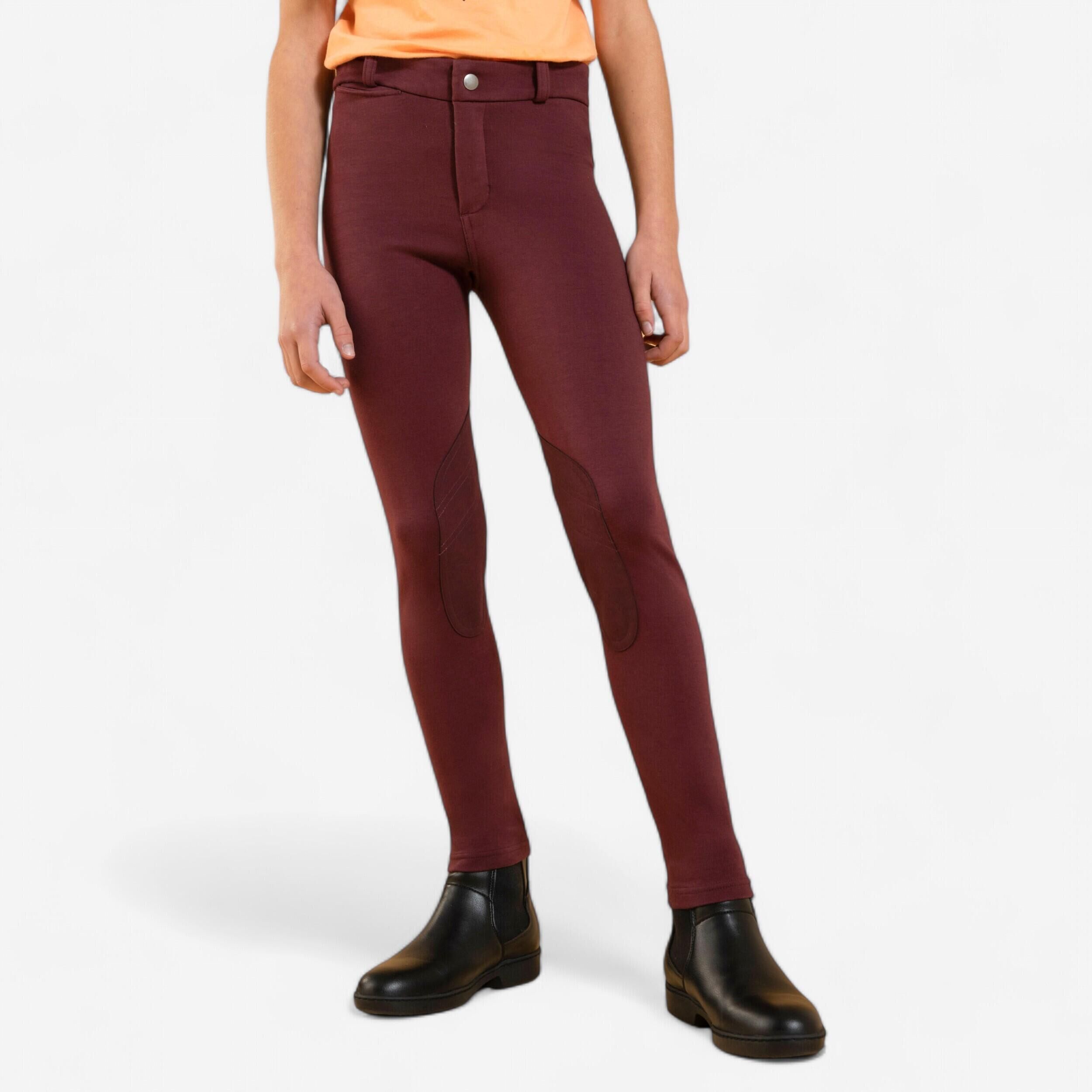 FOUGANZA Kids' Horse Riding Jodhpurs 140 - Burgundy