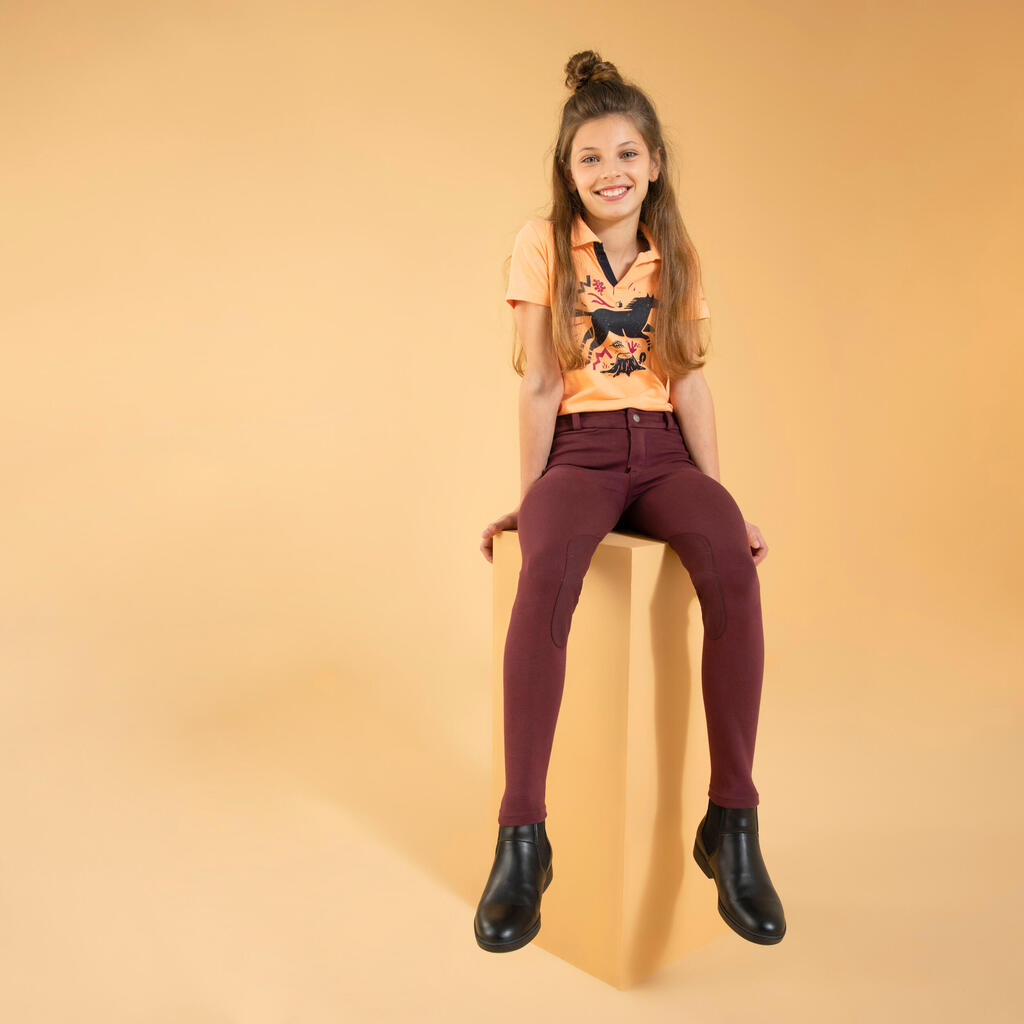 PANTALONE ZA JAHANJE SA OJAČANJIMA 140 DEČJE BRAON
