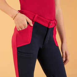 Kids' Horse Riding Jodhpurs 120- Navy/Pink